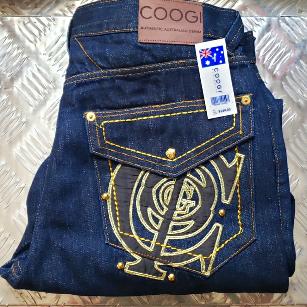 Coogi Blue Dark Denim Jeans 36/32 NWT